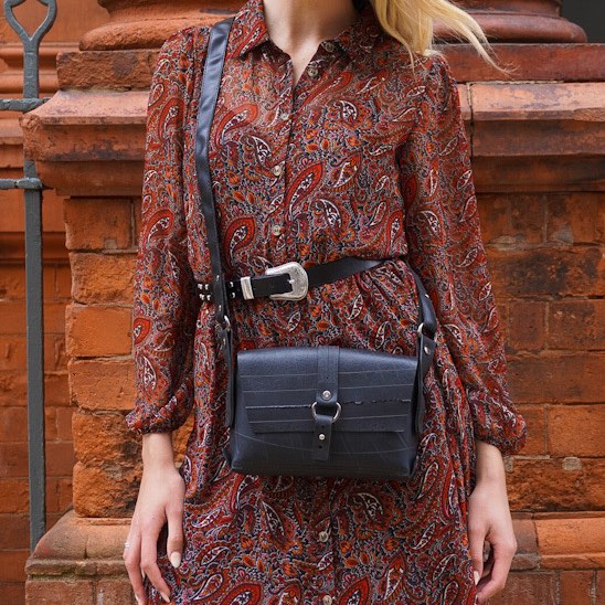 Paguro Upcycle Reina Black Vegan Handbag - Eco Friendly