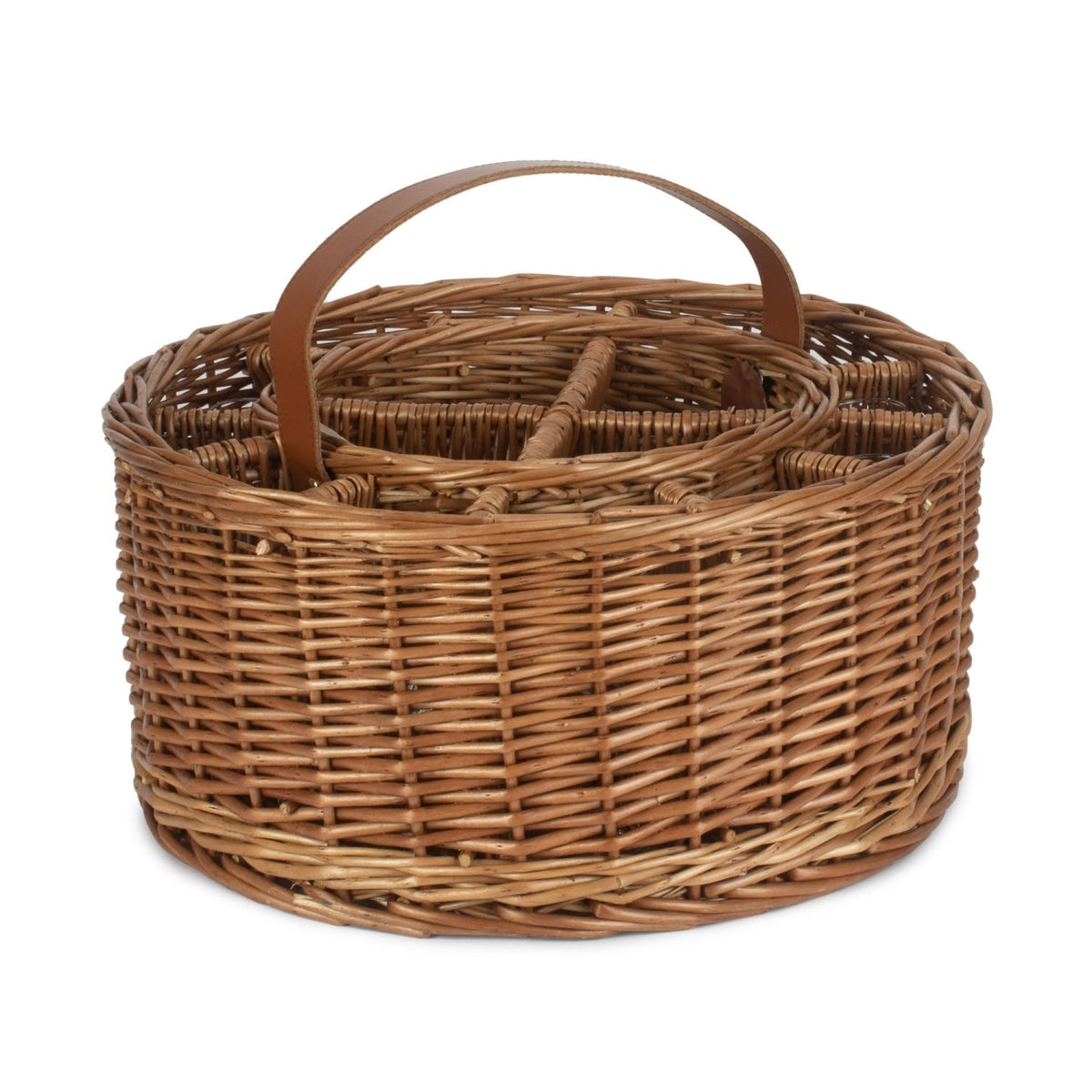 Wicker Light Steamed Garden Party Basket with Glasses