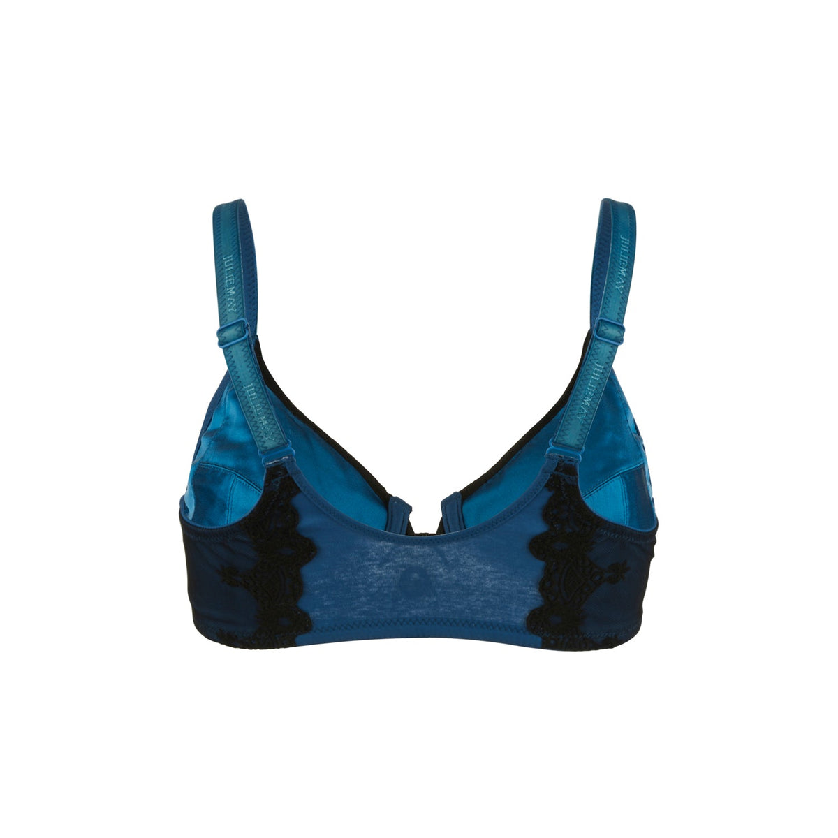 Elysia - Navy Blue Silk & Organic Cotton Front Closure Full Cup