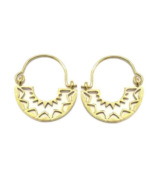 Boho Hoop Earrings with Triangular Design