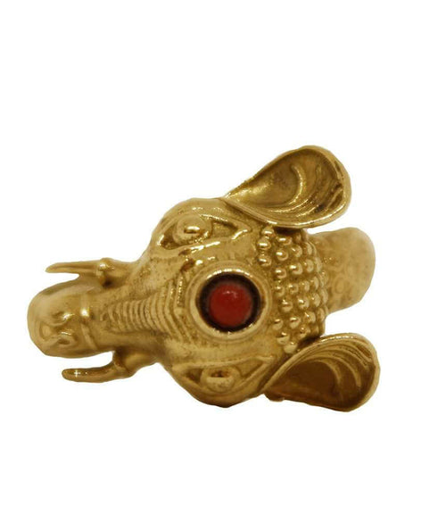 Elephant Ring with Semi Precious Stone