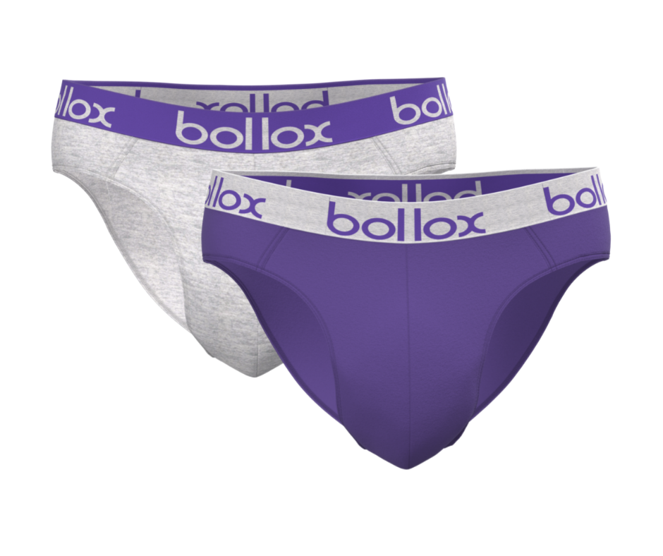 Purple & Grey Duo Tone Set - Men's cotton briefs (2 pack)