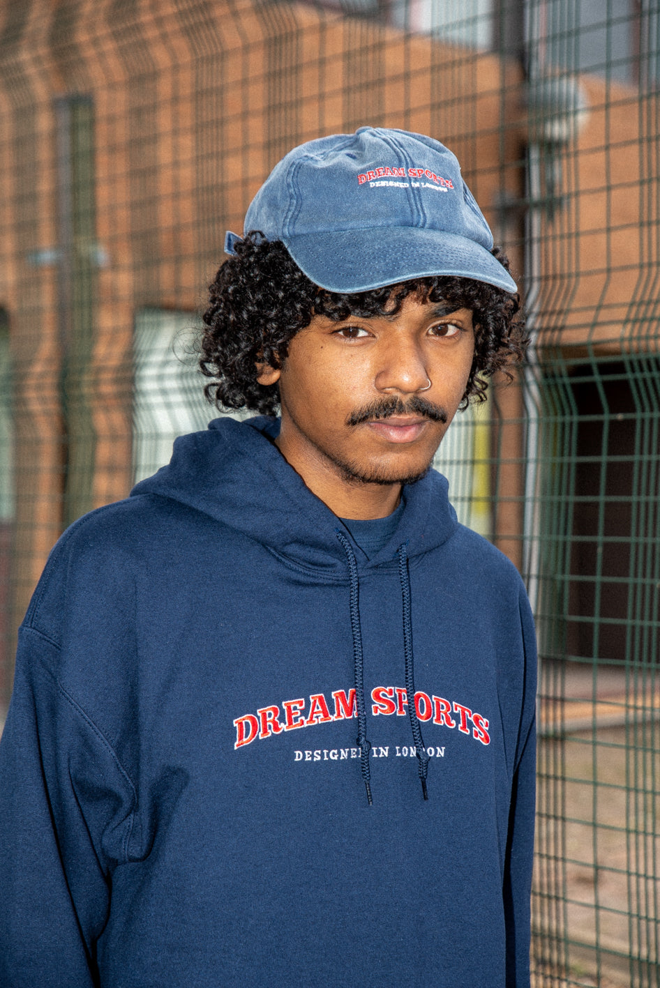 Cap In Denim Blue With Dream Sports Embroidery
