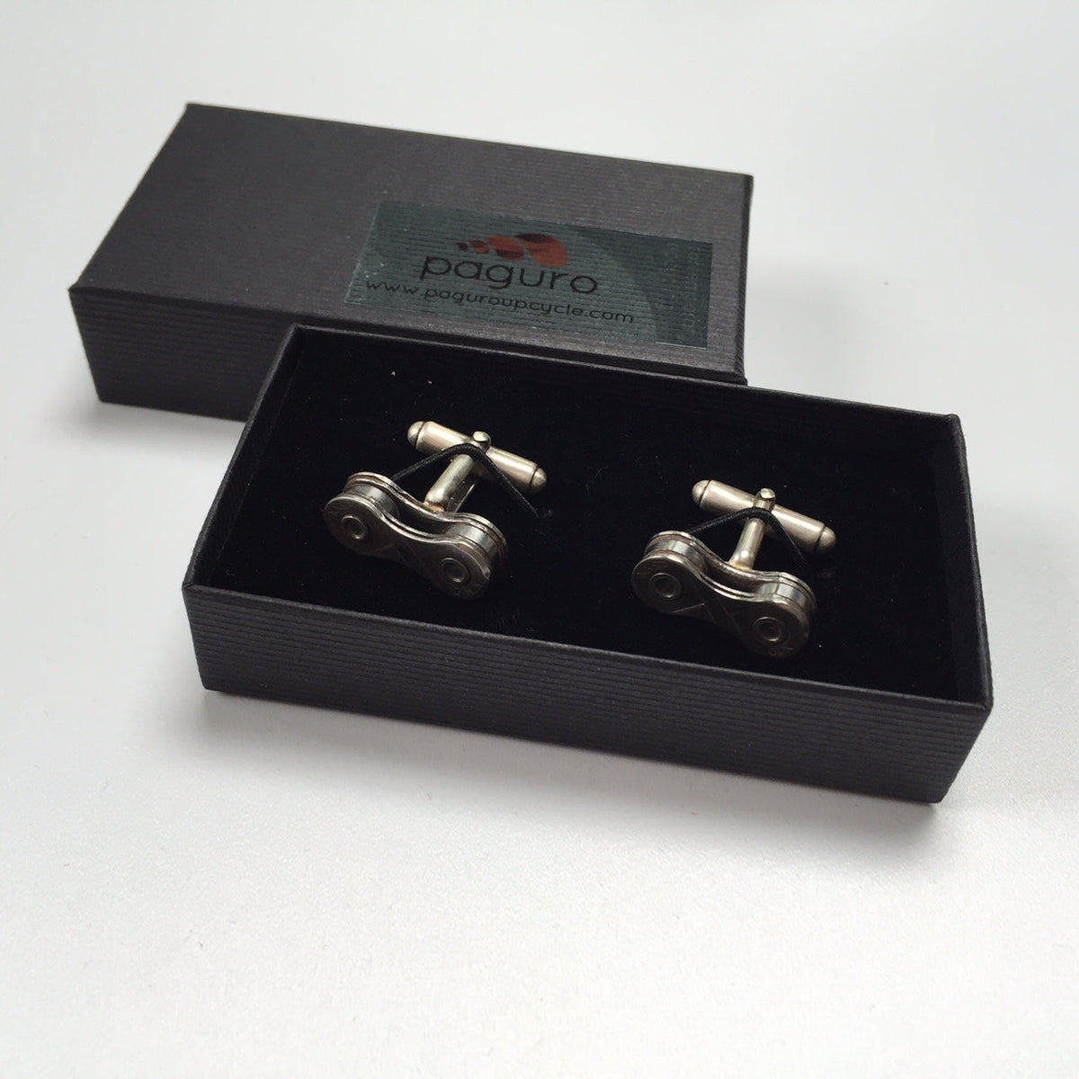 Recycled Bicycle Chain Cufflinks | Eco Gift for Cyclists & Bikers