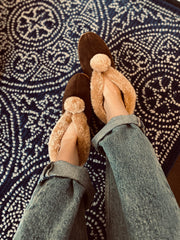 Suede Slipper Boots in Chestnut