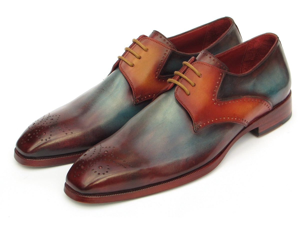 Paul Parkman Men's Multi-color Medallion Toe Derby Shoes (ID#6584-MIX)
