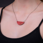 Moon Wooden Skateboard Pendant Necklace