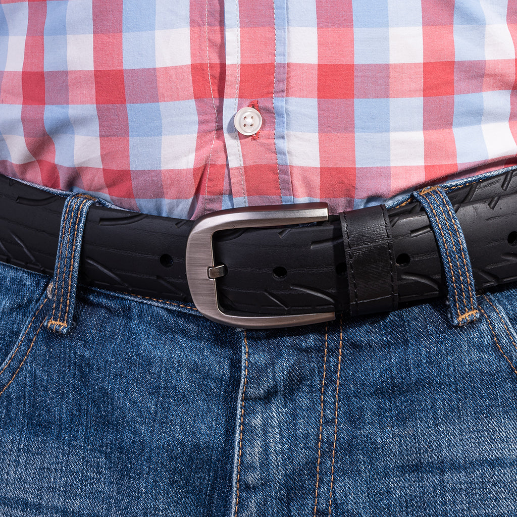 Recycled Rubber Motorbike Tyre Vegan Belt (Large Buckle)
