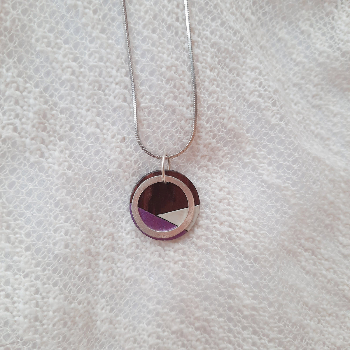 Conture Recycled Wood Silver Necklace (6 Colours available)