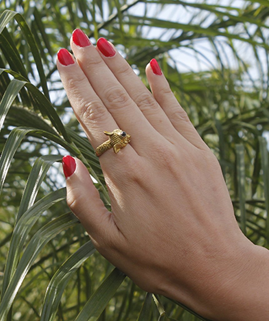 Elephant Ring with Semi Precious Stone