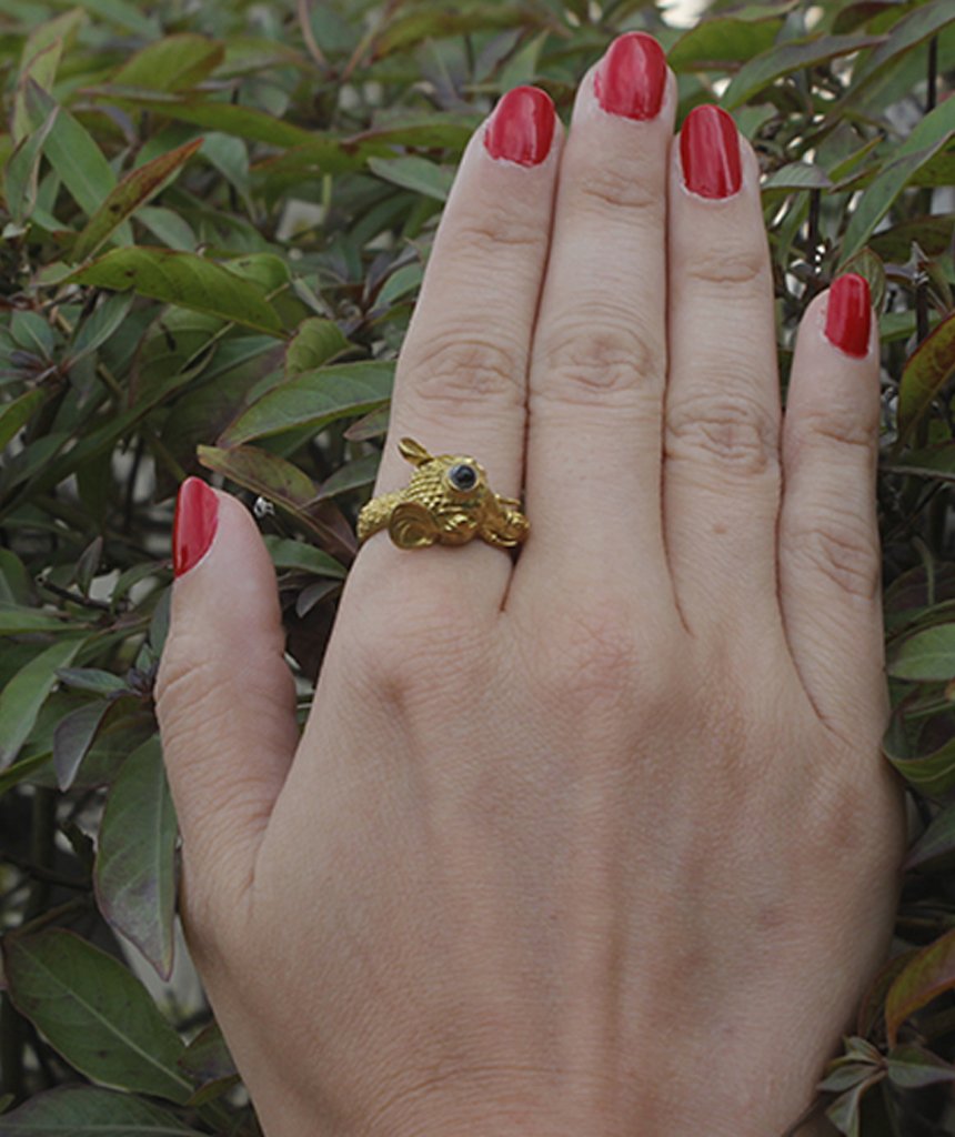 Elephant Ring with Semi Precious Stone