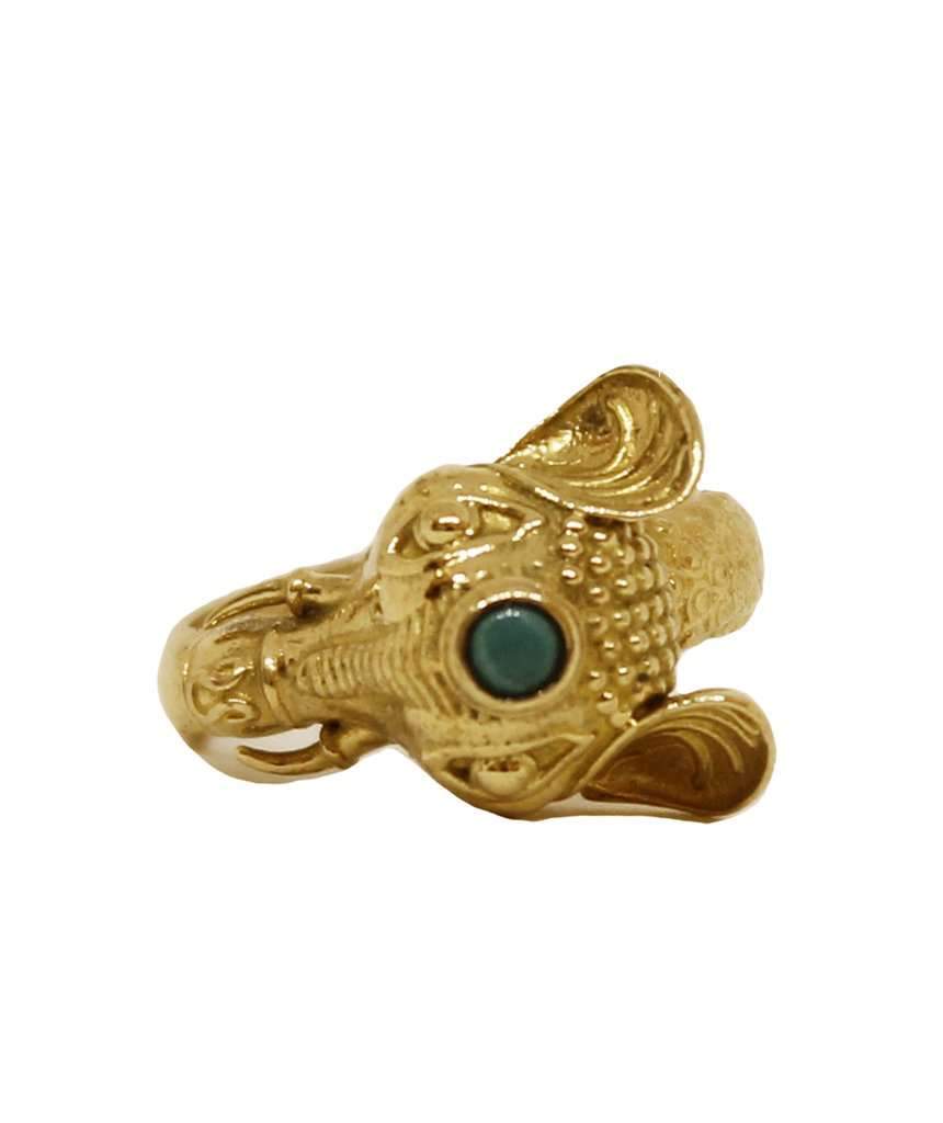 Elephant Ring with Semi Precious Stone
