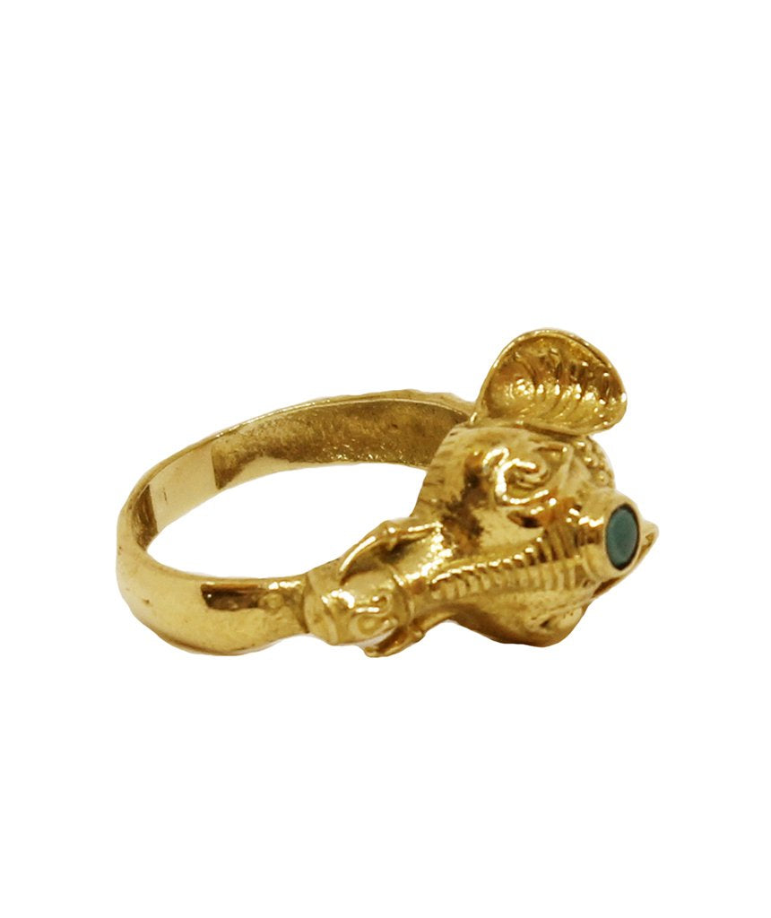 Elephant Ring with Semi Precious Stone
