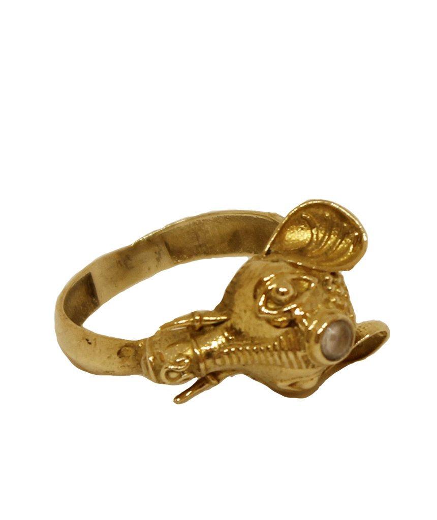 Elephant Ring with Semi Precious Stone