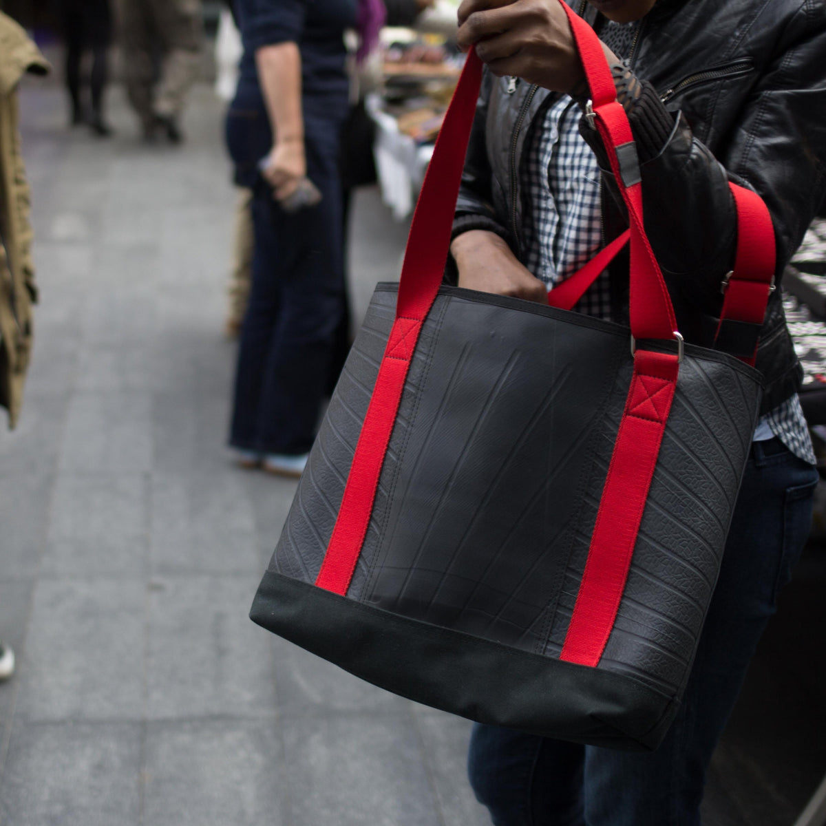 Rika Spacious Vegan Tote Bag Made From Inner Tube