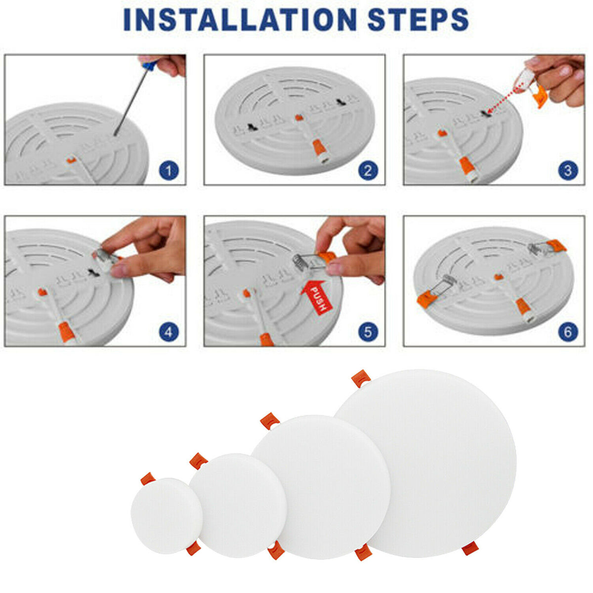 LED Ceiling Light Panel Down Light Round Recessed Kitchen Bathroom Wall Lamps~1437