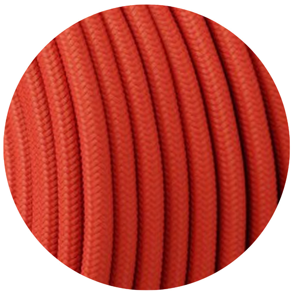Vintage 3 core Electric round cable covered with colored fabric. Textile Cable. Ideal for lights