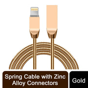 Spring Cable with Zinc Alloy Connectors - Gold