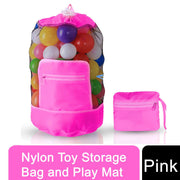 Doodle Nylon Toy Storage Bag and Play Mat - Pink