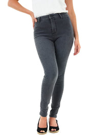 LADIES HIGH RISE JEANS GREY 18
