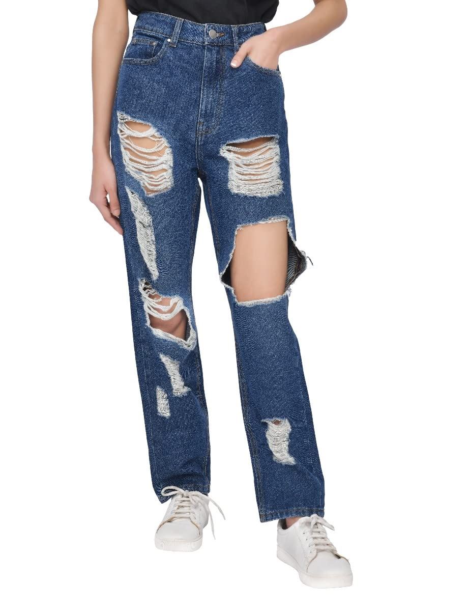 MULTI RIP MOM JEAN DARK WASH 12
