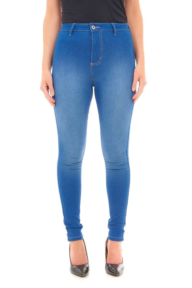 LADIES HIGH RISE JEANS BRIGHT BLUE 8
