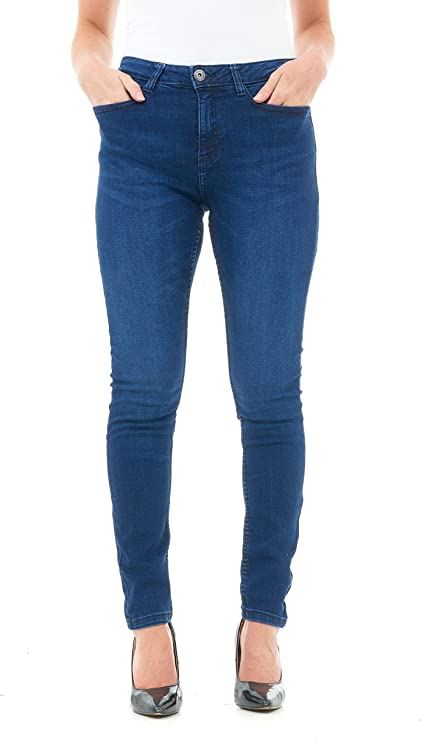 Ladies' 5-Pocket Skinny Jeans - Mid Wash Denim, Size 16