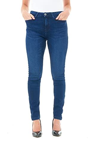 Ladies' 5-Pocket Skinny Jeans - Mid Wash Denim, Size 16