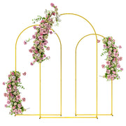 Outsunny Wedding Arch Frame Set, 2.2, 2, 1.8 m Arch Backdrop Stand Gold Tone