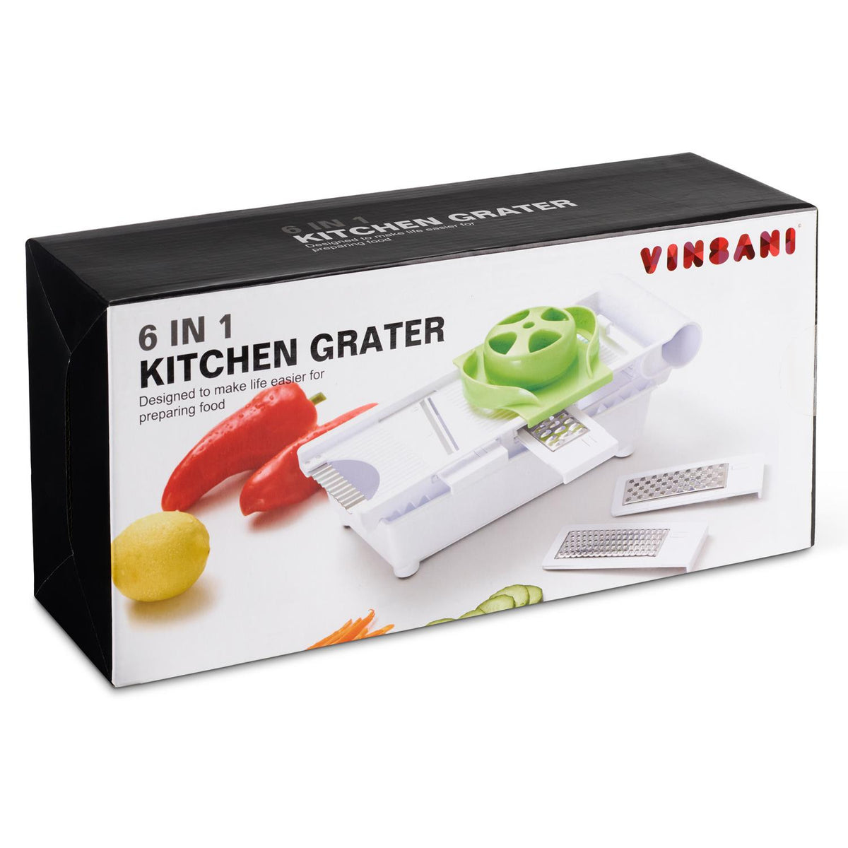 VINSANI GRN/WHT 6 IN 1 GRATER 0007354