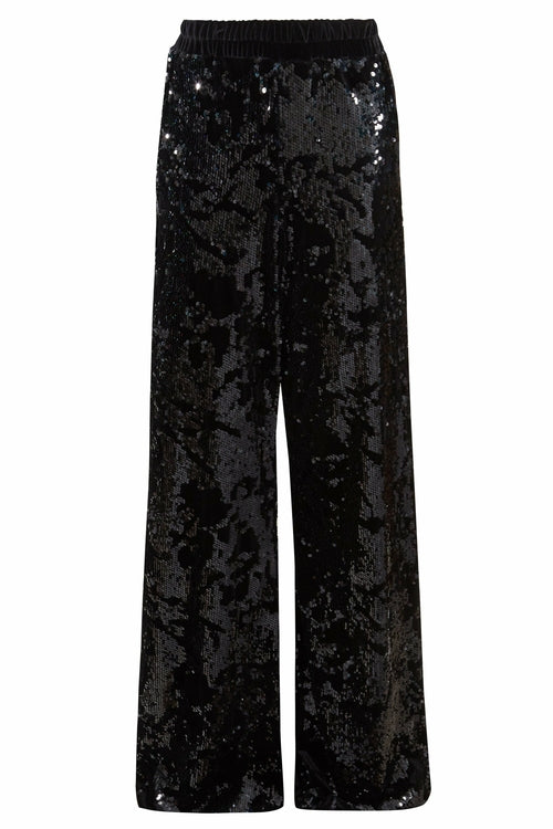Sequin Velvet Flared Trousers