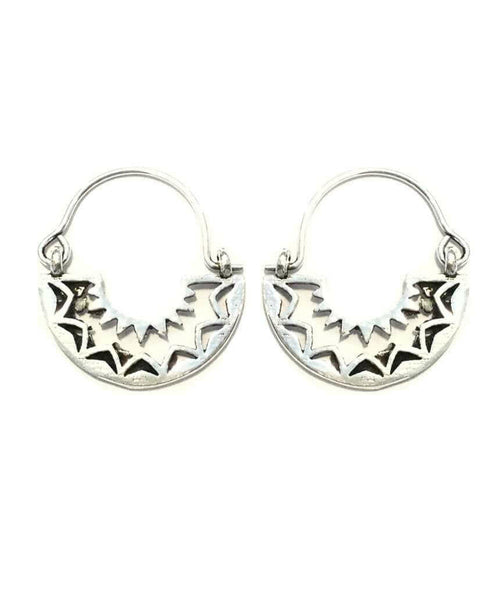 Boho Hoop Earrings with Triangular Design