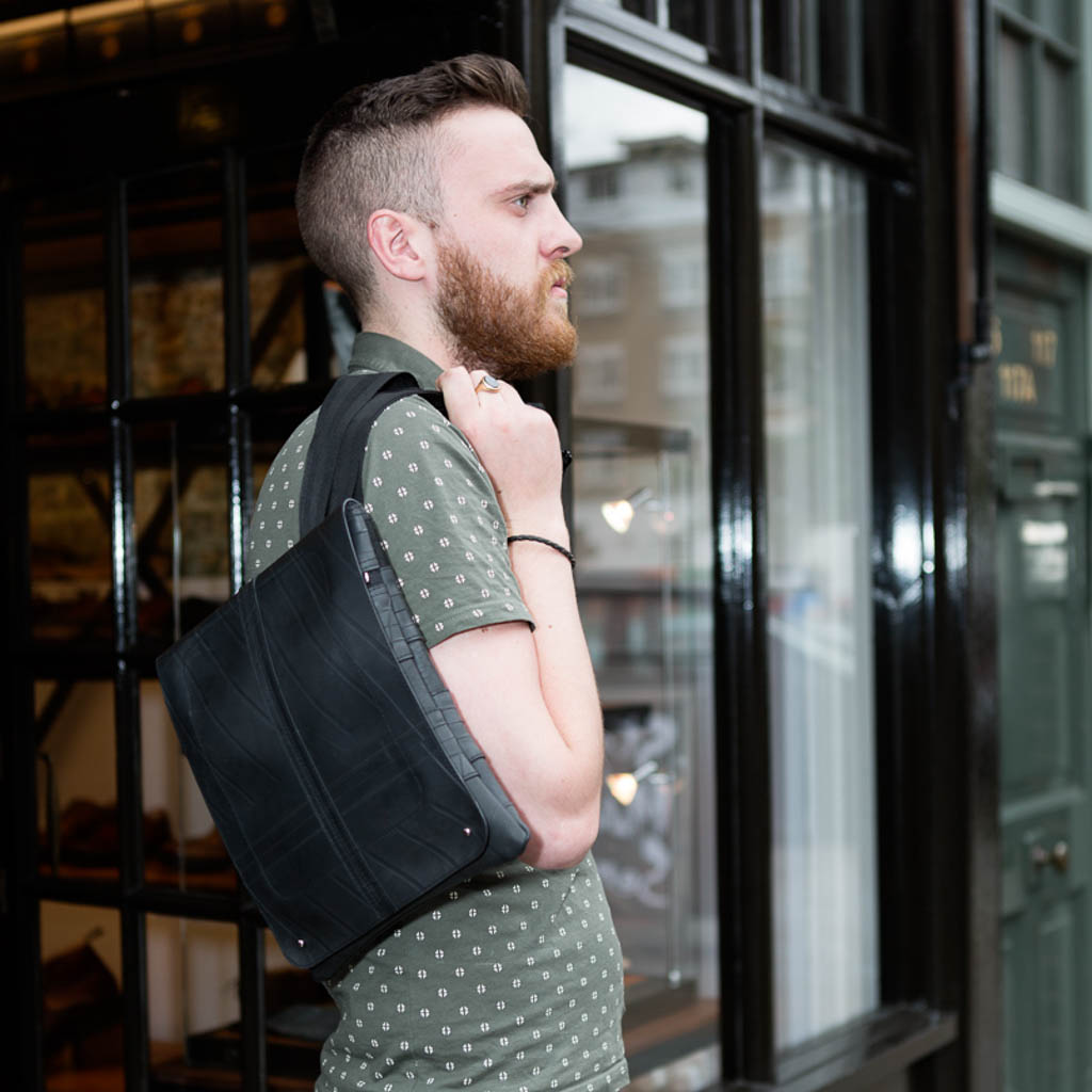 Spencer Recycled Unisex Rubber Vegan Crossbody Bag (3 Sizes Available)