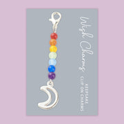 Moon, Chakra - Wish Charms - Keepsake Clip on Charm with Gemstones
