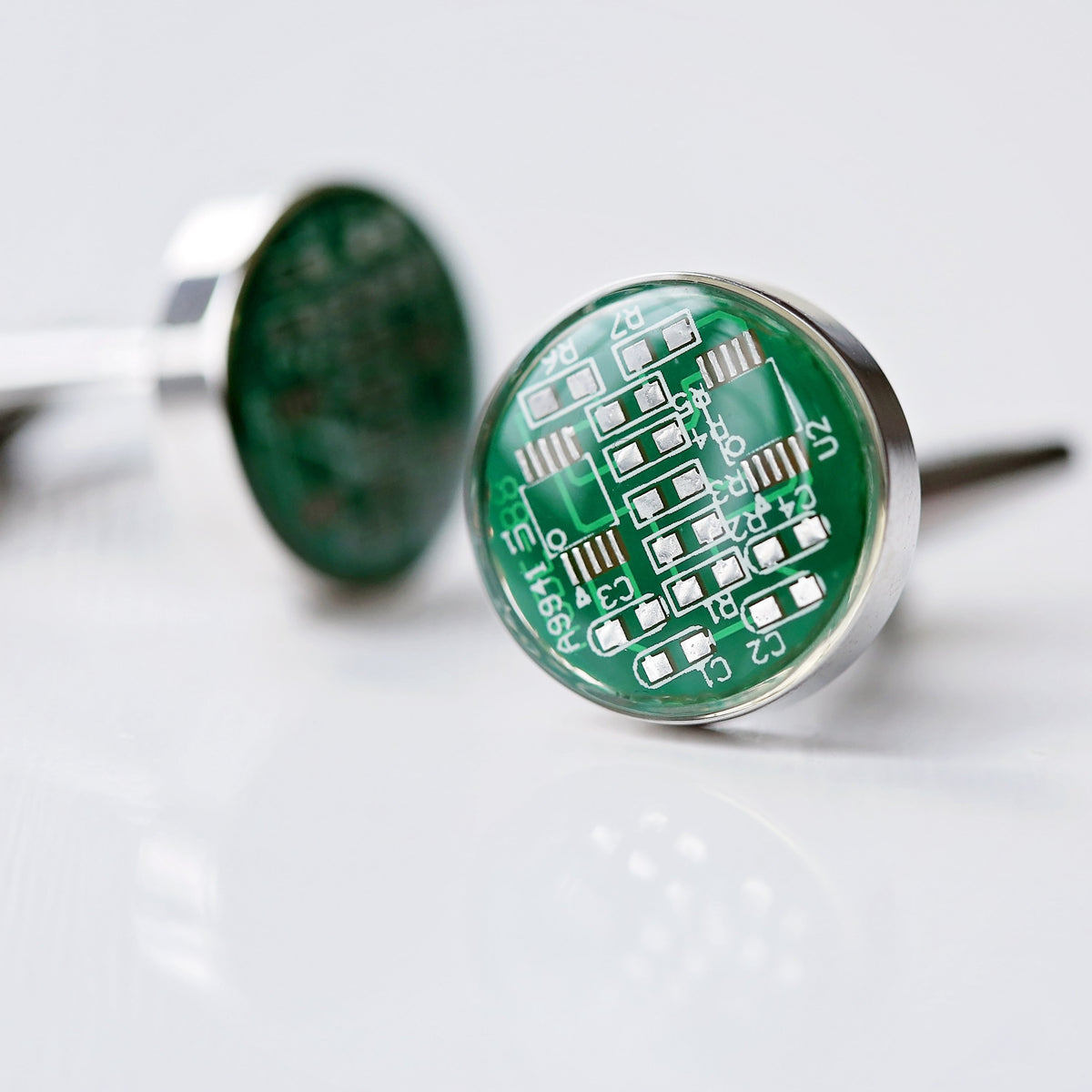 Real Circuit board Cufflinks + Engraved Box