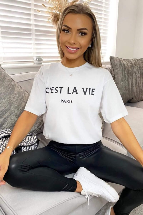 Ladies Oversized C'est La Vie Paris Simple Fashion Classic Retro Short