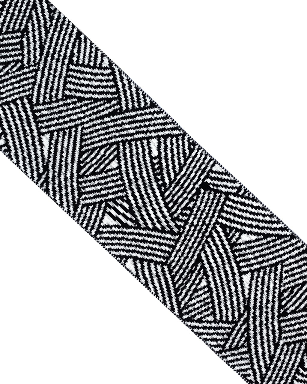 Geometric Striped Wool & Cashmere Scarf