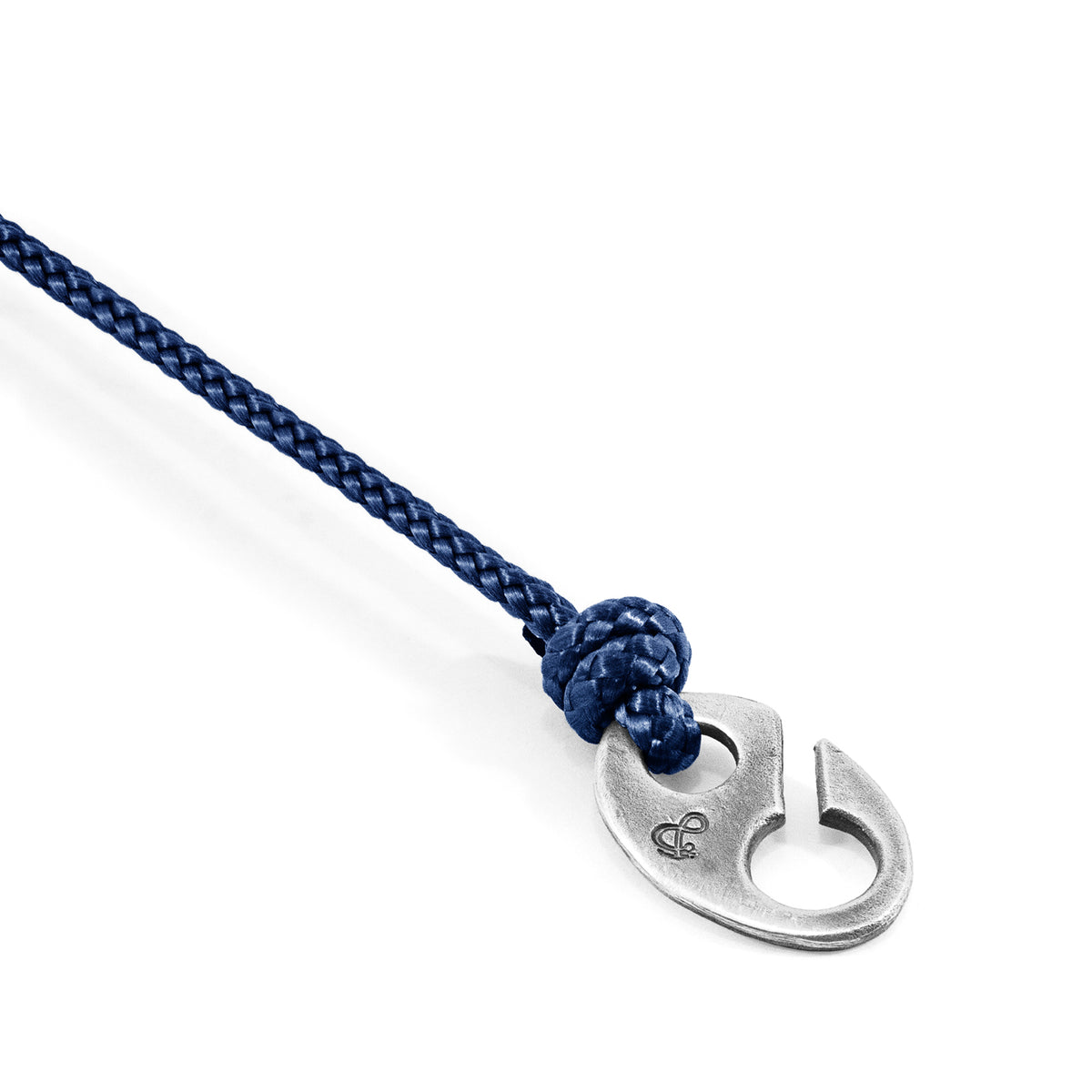 Navy Blue Windsor Silver and Rope Bracelet