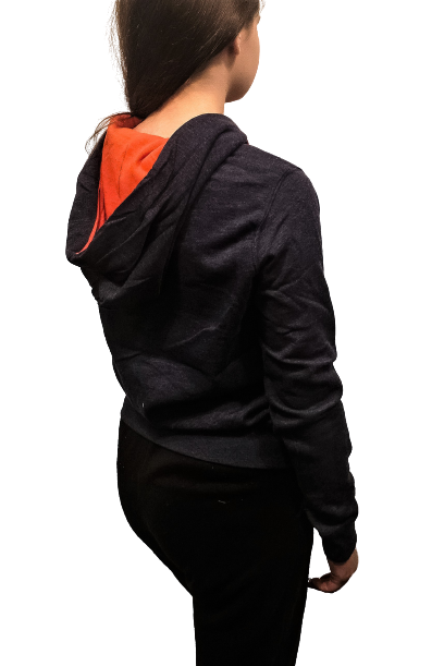 Kangaroo Pocket Contrast Hoodie - Blue/Orange