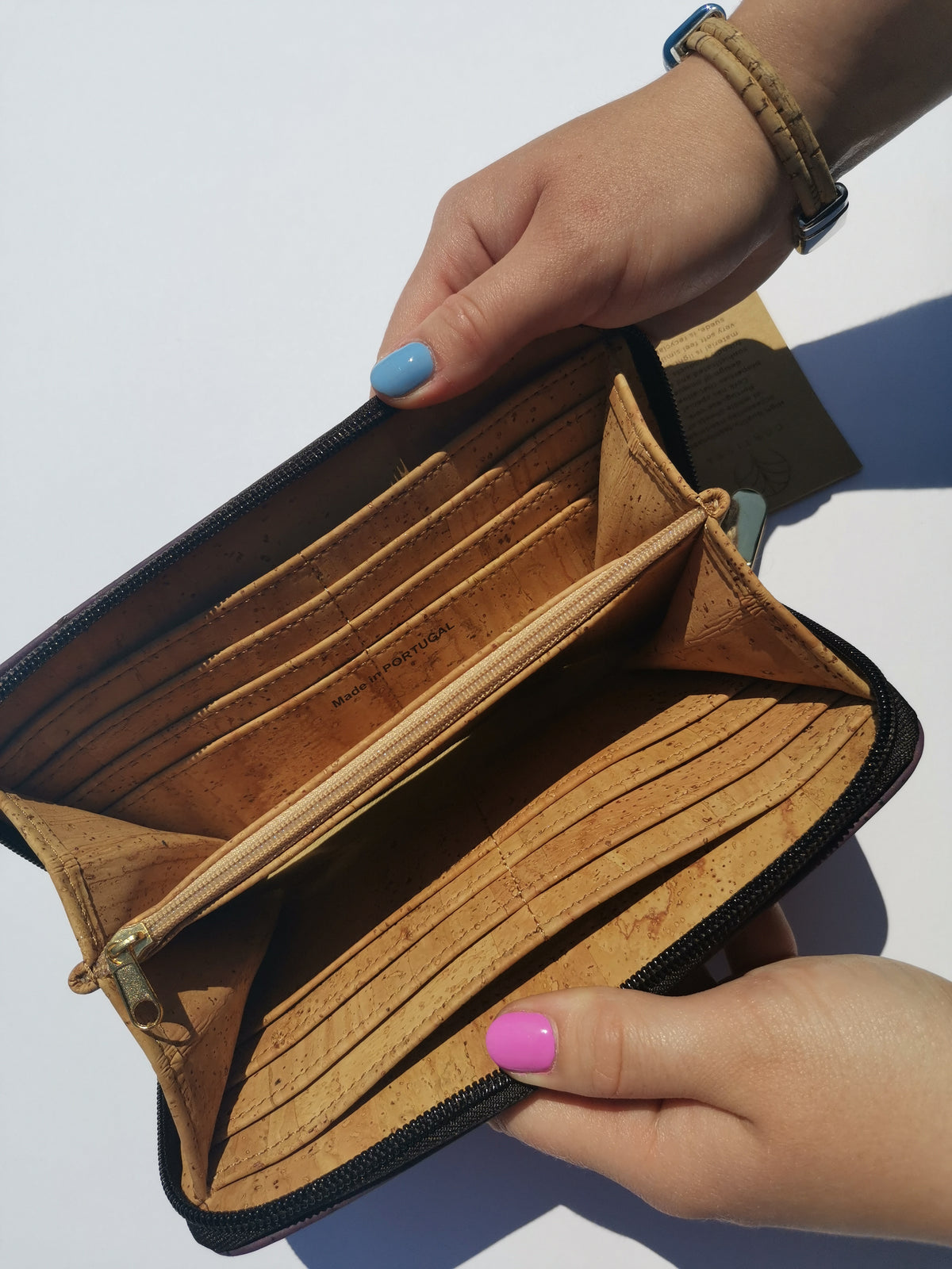 Sally turquoise cork wallet