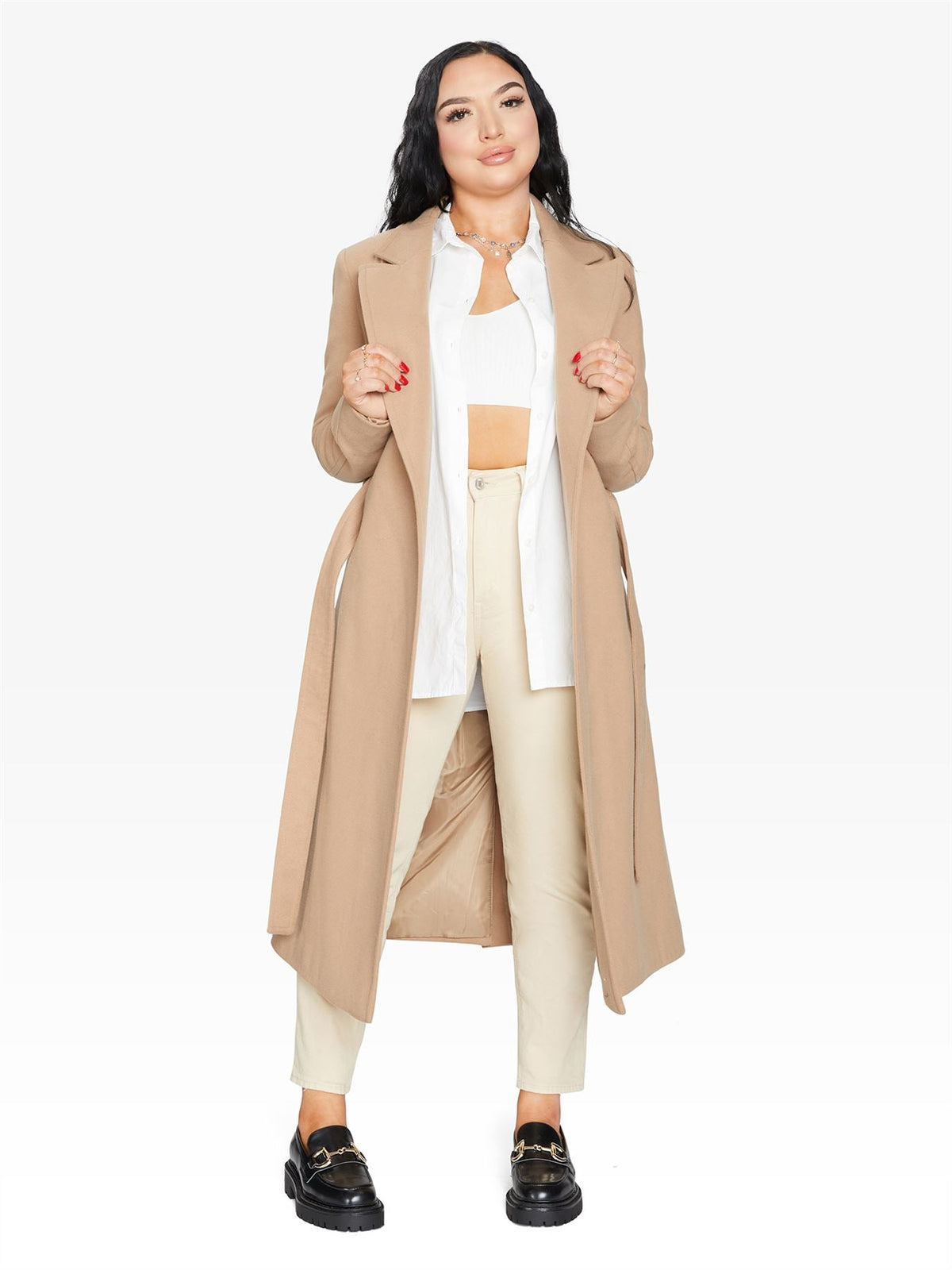 Belted Longline Duster Coat