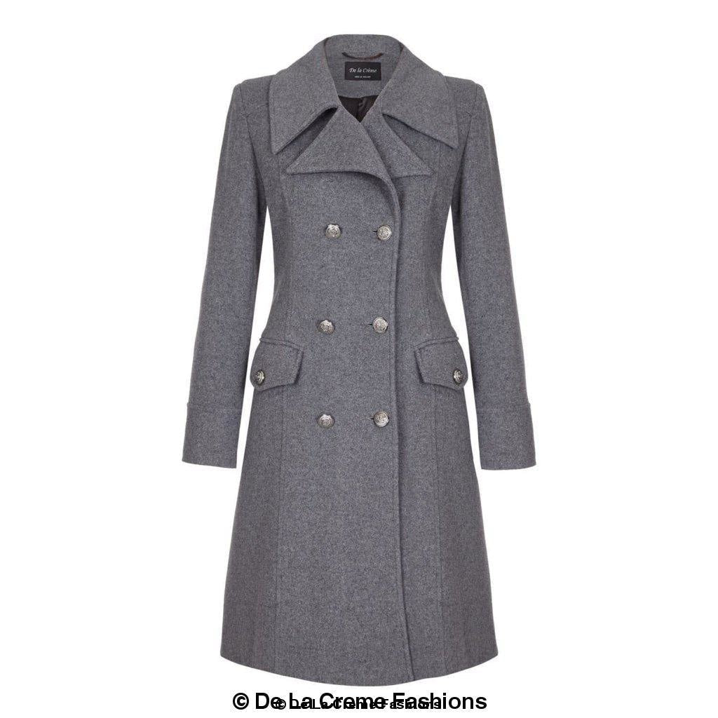 Wool Blend Double Breasted Midi Coat