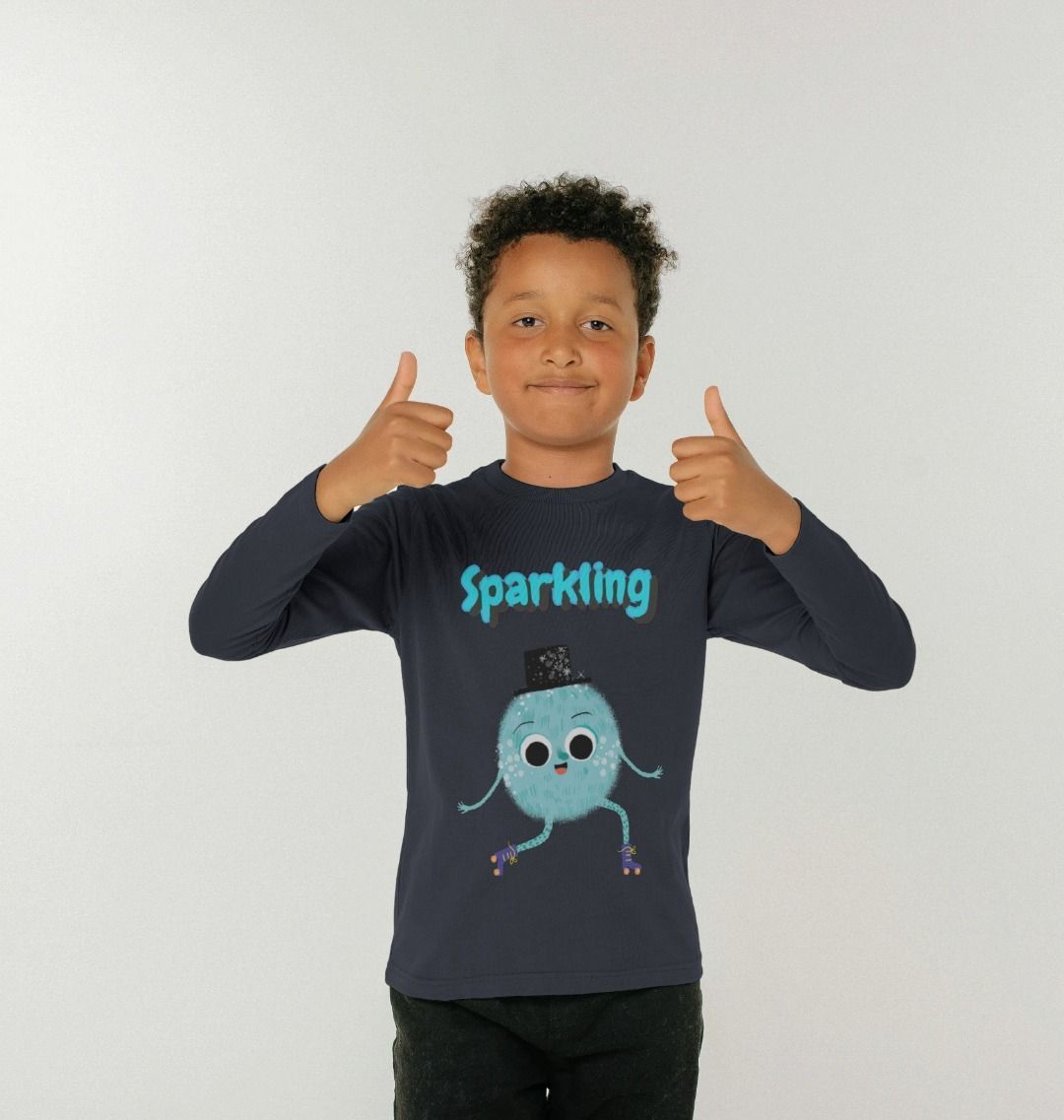 Organic Childrens Long-Sleeved T-shirt (Sparkling)