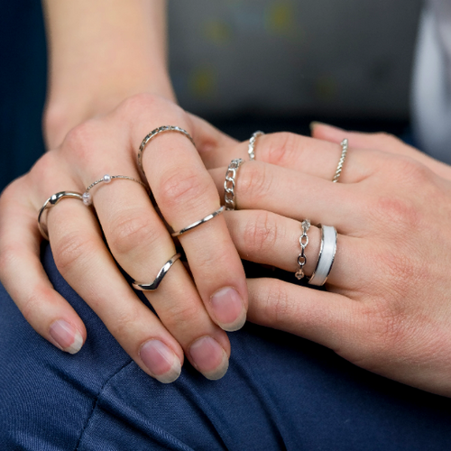 10 Piece Boho Silver Gold Tribal midi Pearl Vintage Stackable Ring Set