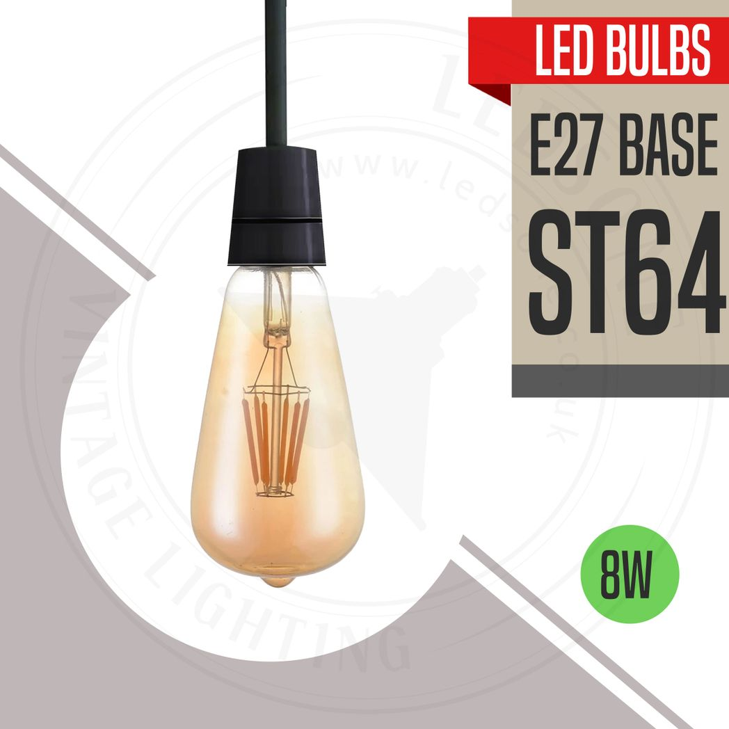 E27 ST64 Vintage LED Dimmable  Bulbs, 8W Edison Light Bulb,