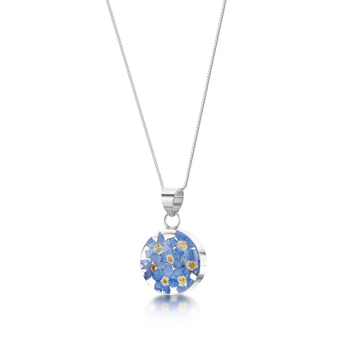 Forget-me-not necklace by Shrieking Violet® Sterling silver round