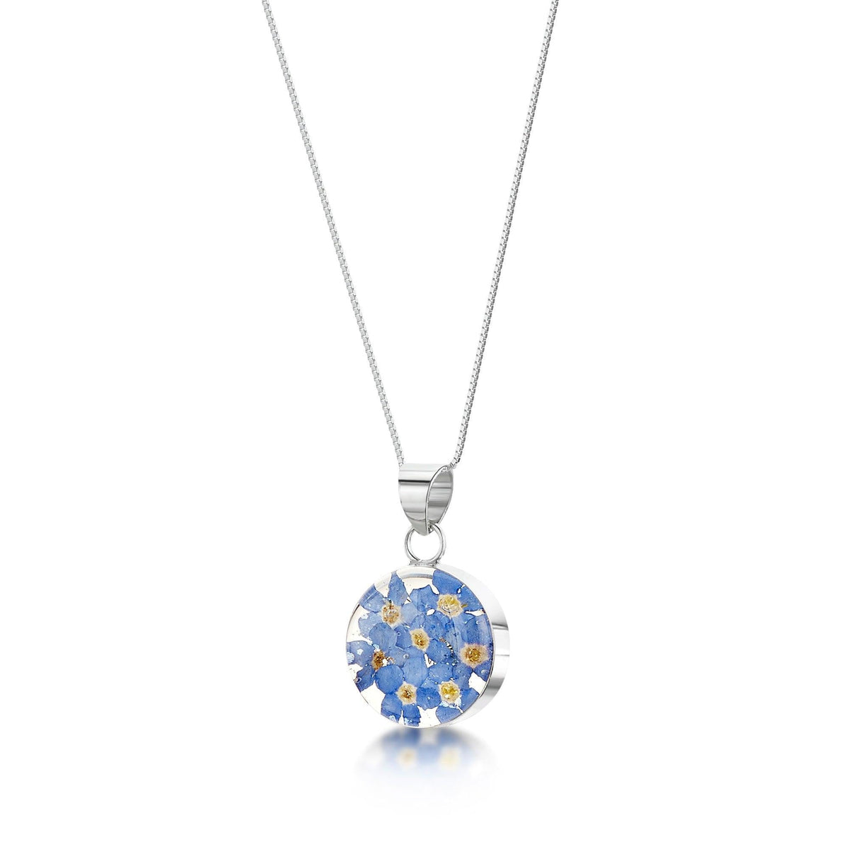 Forget-me-not necklace by Shrieking Violet® Sterling silver round