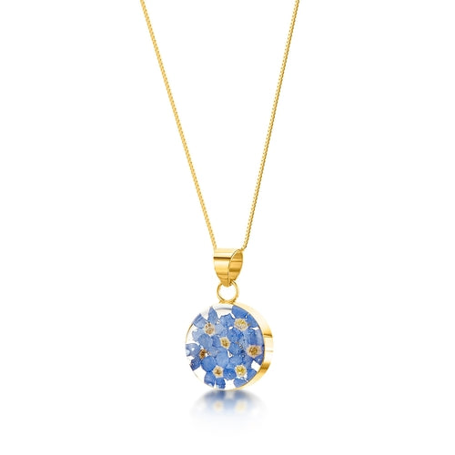 Forget-me-not necklace by Shrieking Violet® Sterling silver round