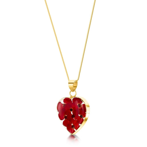 Poppy heart necklace by Shrieking Violet® Sterling silver pendant