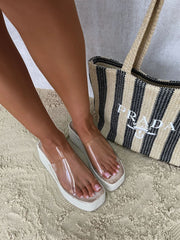 Transparent Strap Platform Wedge Heels